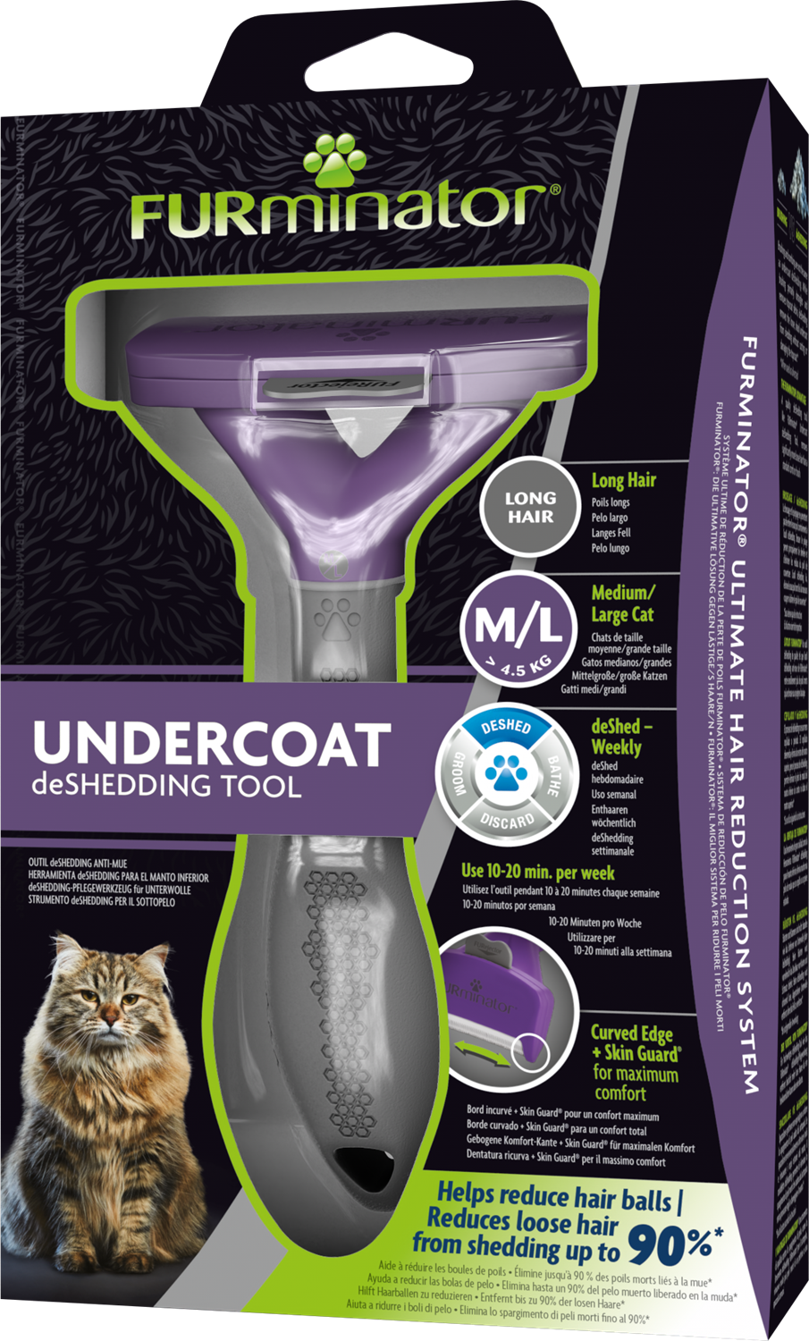 FURminator deShedding per Gatti Medio Grandi a Pelo Lungo FURminator deShedding per Gatti Medio Grandi a Pelo Lungo